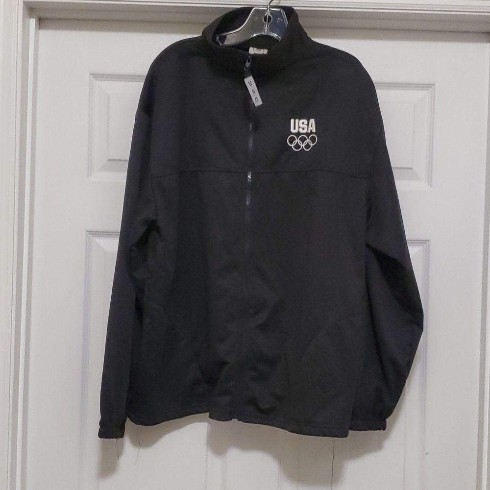 -❣️ United States Olympics Committee black full zip sweatshirt jacket mens XL